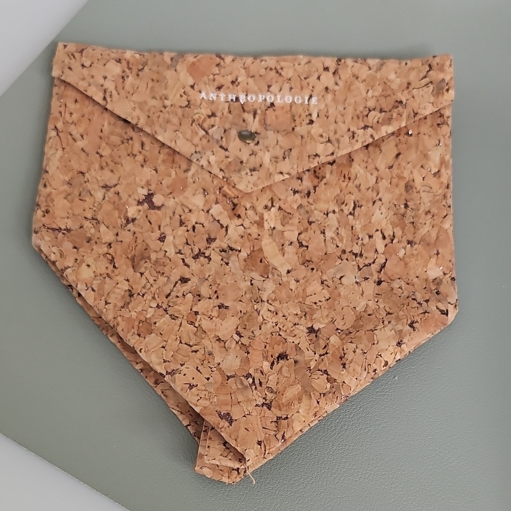 Anthropologie Cork Envelope-Style Women's Shorts Accessory in Natural Brown